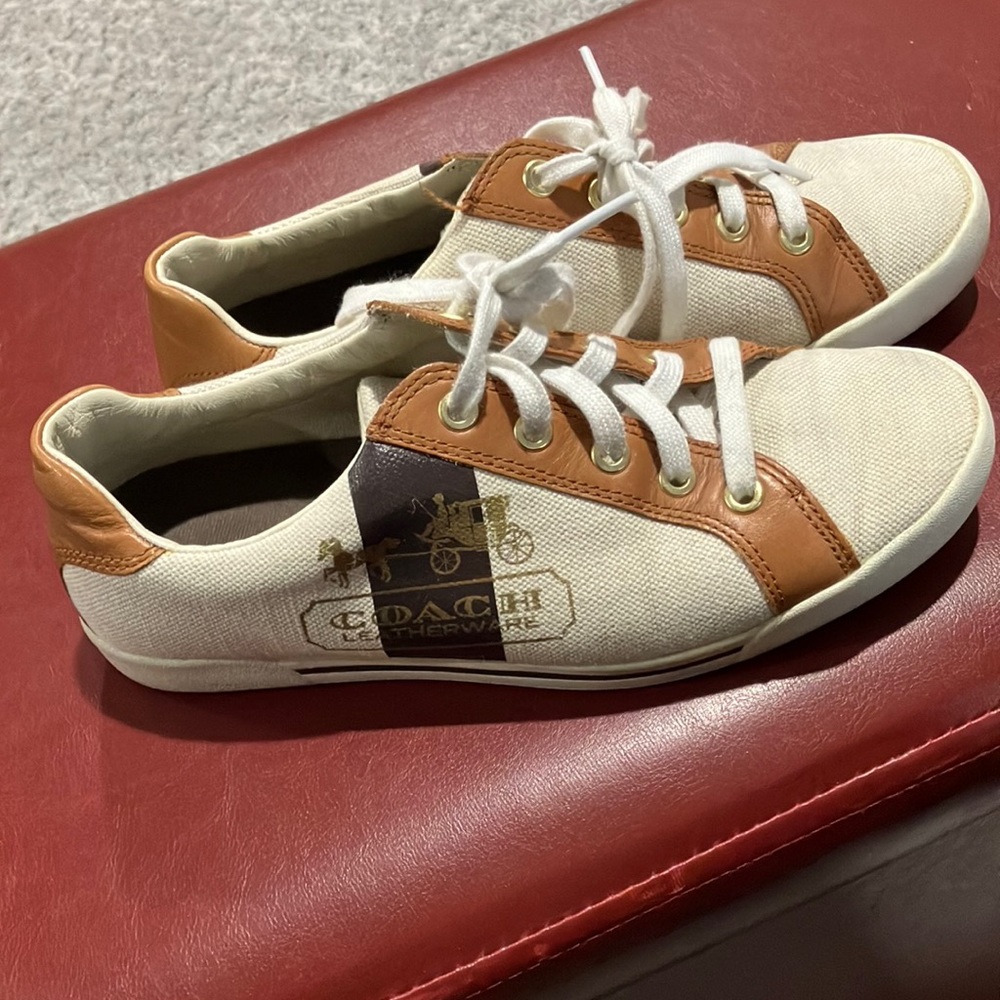 Coach Canvas and Leather Sneakers Size 8 Good Condition
